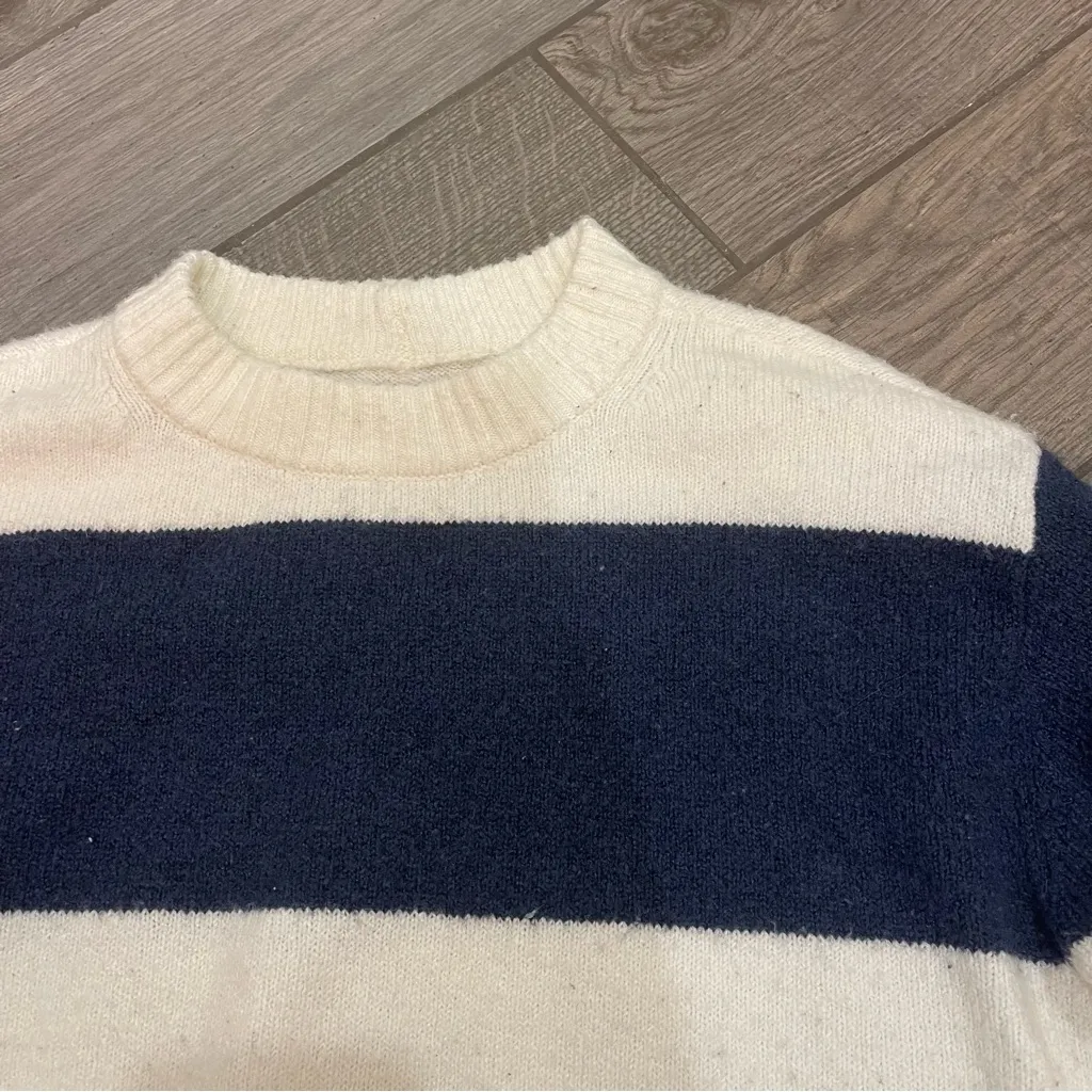 American Eagle Whoa So Soft Crewneck Striped Sweater Navy - Image 3