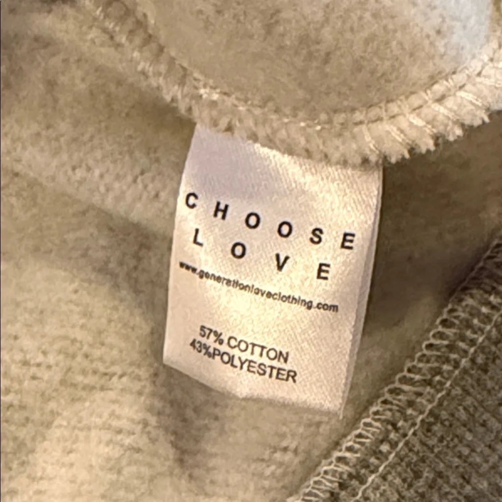 Generation Love Gray Rhinestone Hearts Puff Sleeve Sweatshirt Women’s Small - Image 5