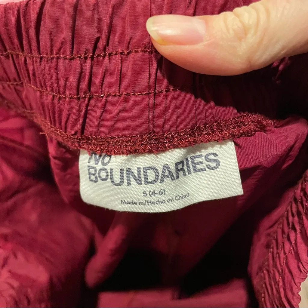 Vintage 90s-Y2K maroon stripe nylon warm up pants snap ankle elastic waist - Image 4