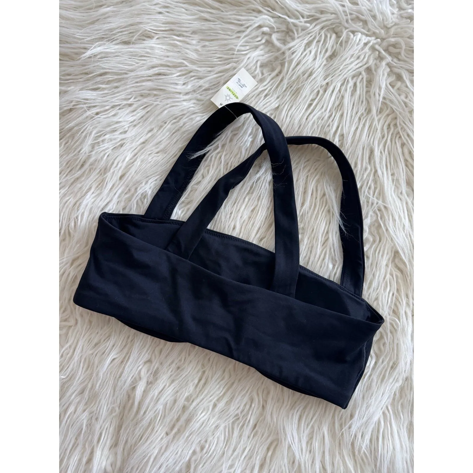 OFFLINE By Aerie Real Me Xtra Square Neck Sports Bra Black Size Medium - Image 6