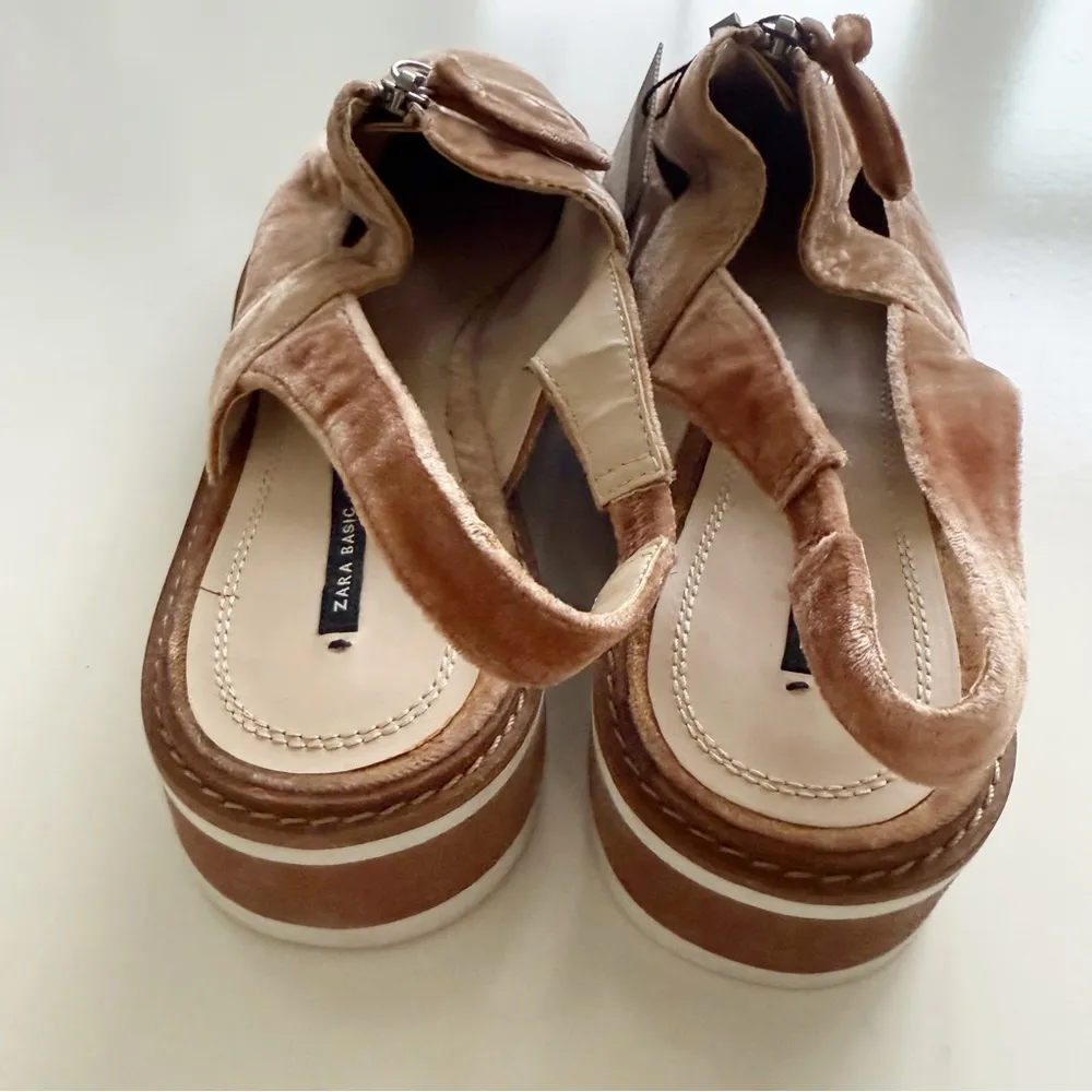 Zara Velour Slingback Shoes size 10 - Image 4