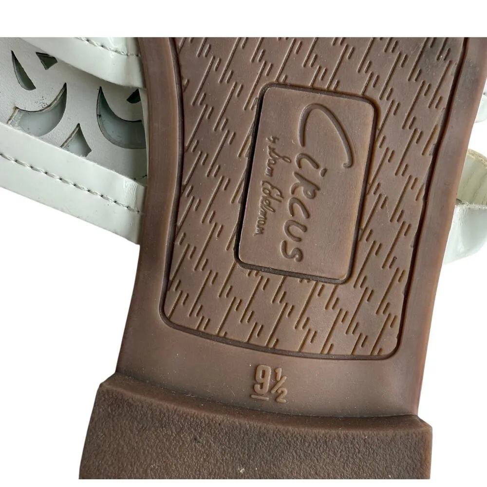 Circus By Sam Edelman Canyon White Vegan Leather Medallion Flat Sandals Size 9.5 - Image 7