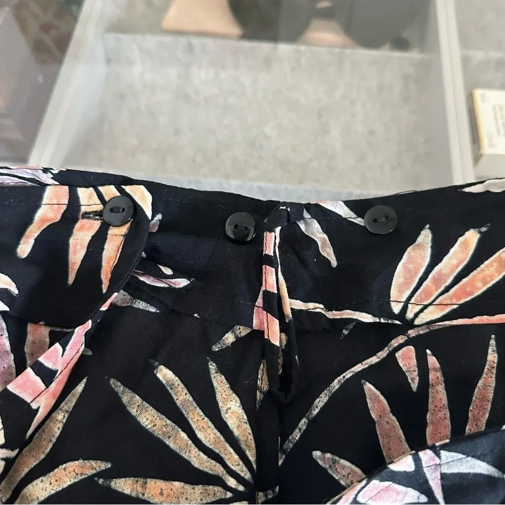 Tropical Earth Tones Island Wear Beachy Sarong Wrap Short Skirt Beach Coverup OS Black Size undefined - Image 5