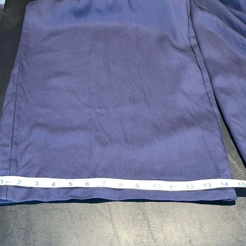 Katie Q Womens Wide Leg Jumpsuit Ruffle Sleeve Open Tie Back Navy Blue Size 4‎ - Image 12