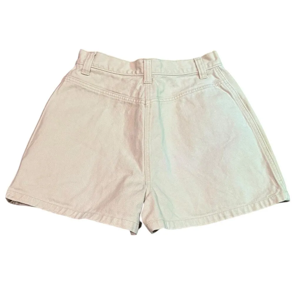 Vintage 90’s Aeropostale cotton cream denim button down skirt shorts size XS - Image 3