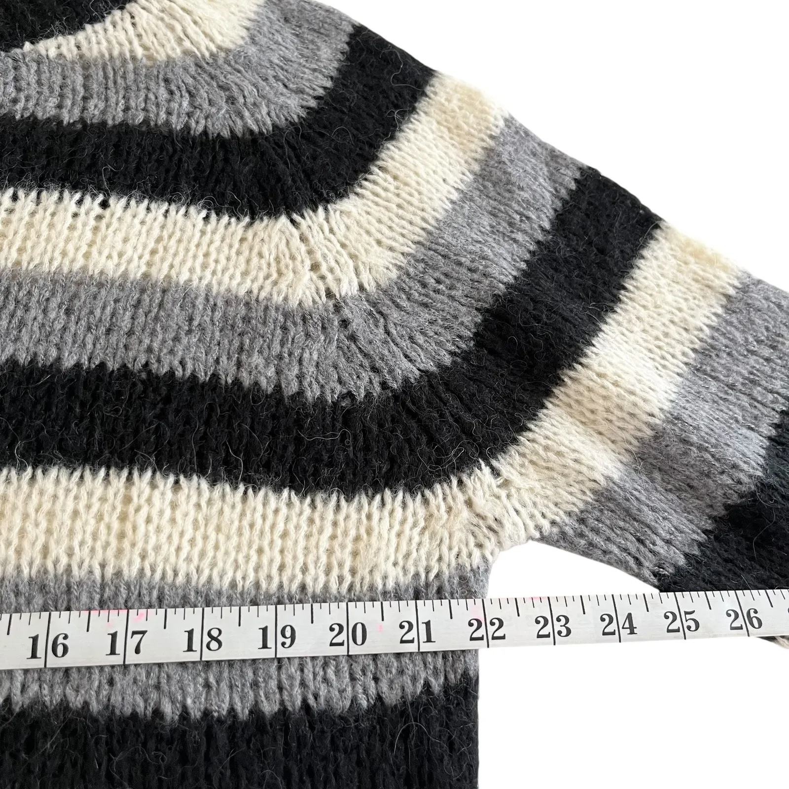 Zara Steven Meisel Striped Alpaca Sweater – Cozy Oversized Fit size M - Image 4