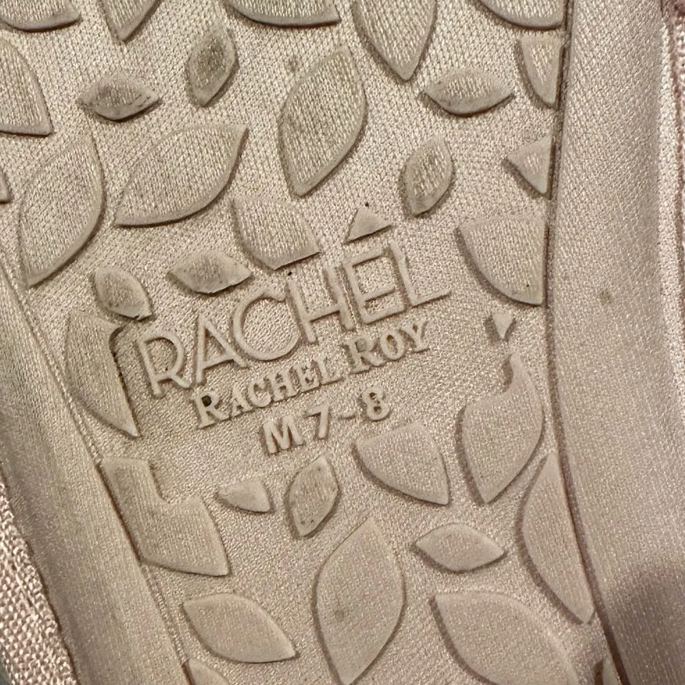 RACHEL ZOE LIGHT PINK FLUFFY FAUX FUR CRISS CROSS SLIPPERS M - Image 5