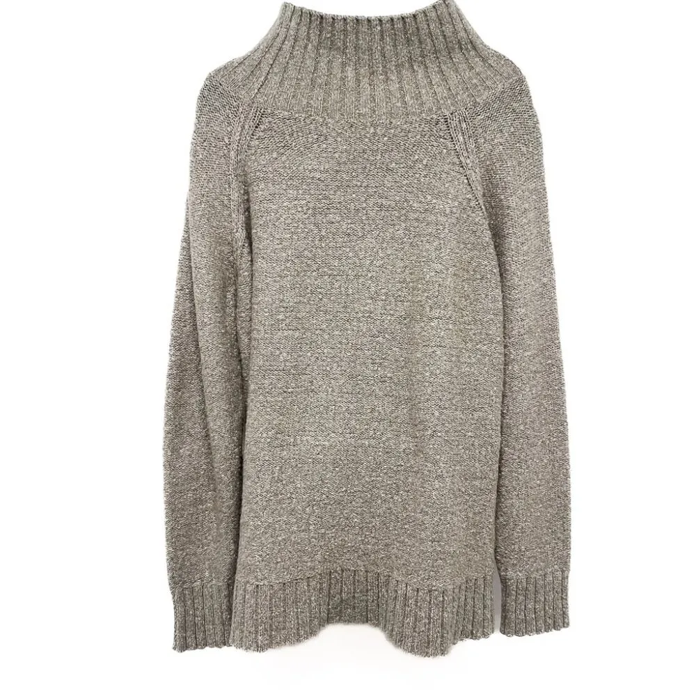 H&M Oversized Ribbed Turtleneck Sweater Top Slouchy Loose Relaxed Medium - Image 5