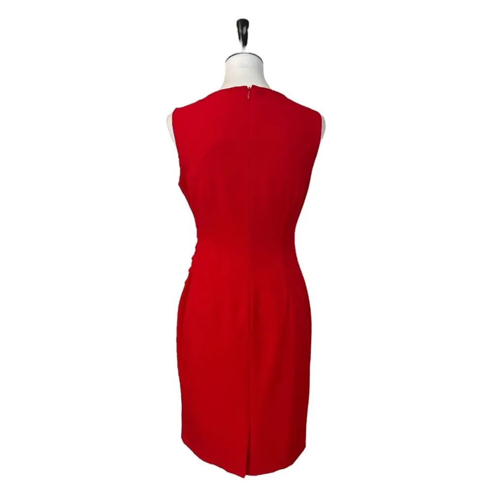 New Directions Sheath Bodycon Dress Sleeveless Round Neck Red Women’s Size 6 - Image 6