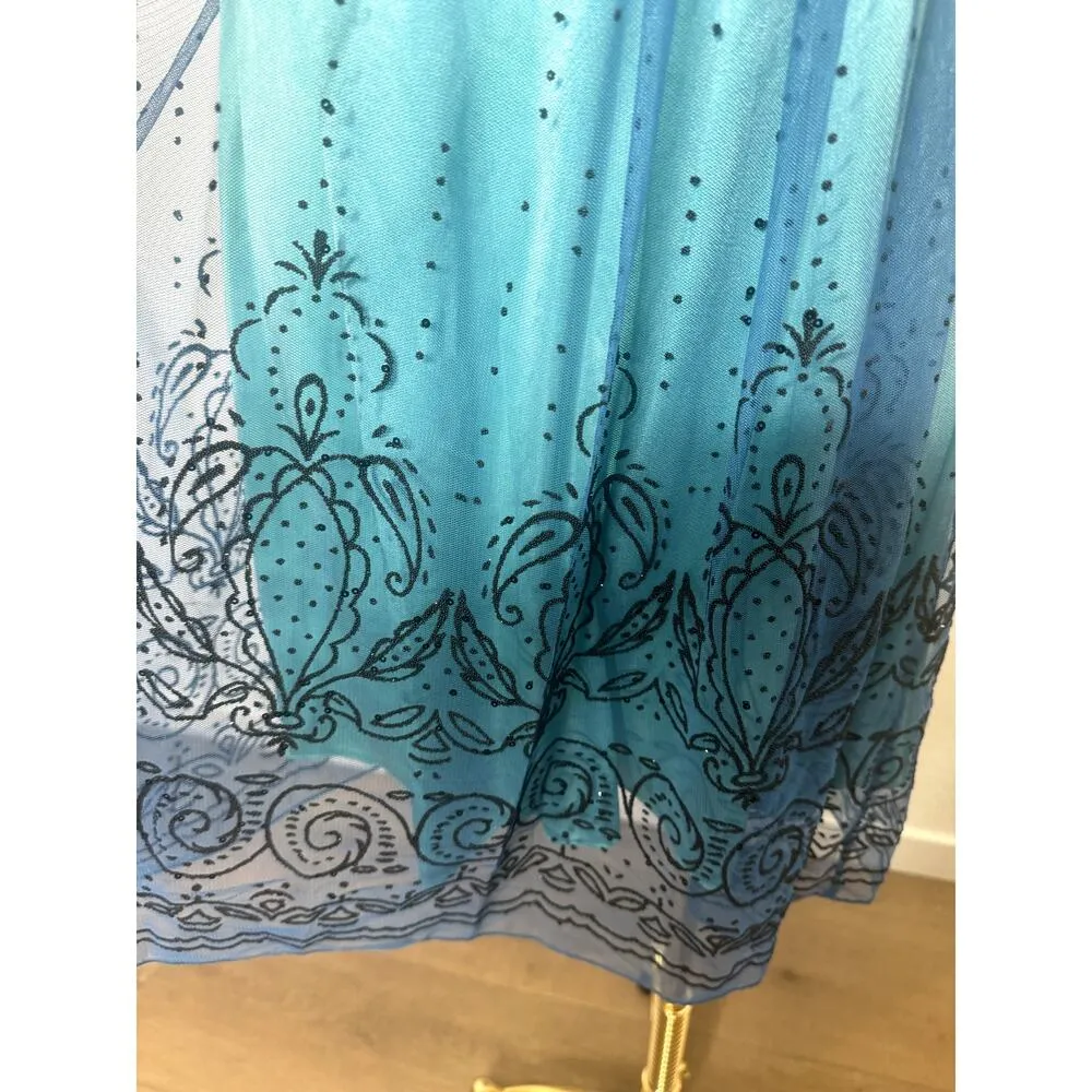 Teeze Me Vintage Y2K Strapless Mini Dress Size Large Fairy Whimsical Blue - Image 5