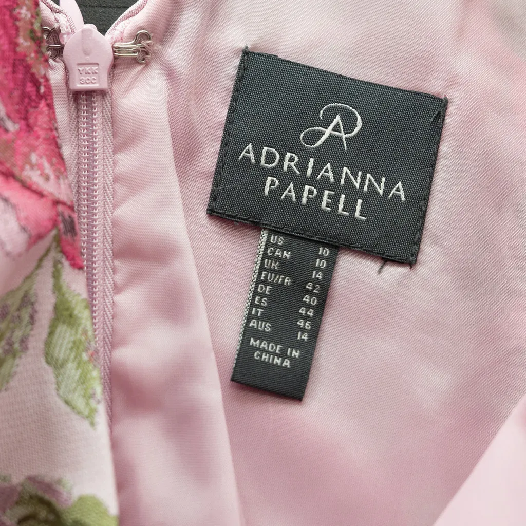 Adrianna Papell - Floral Boat-Neck Floral Jacquard Dress - Image 4