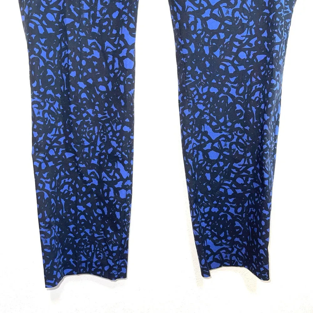 Chelsea Crop Black & Blue Printed High Rise Tapered Pants - Image 5