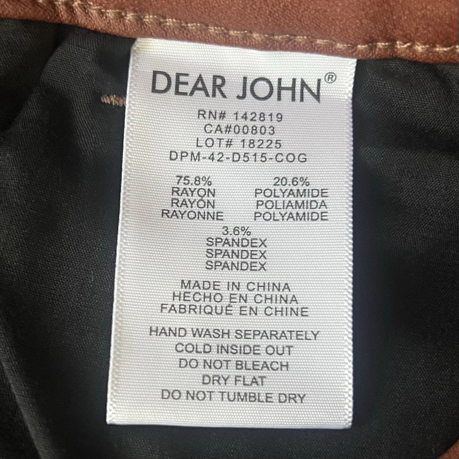 Dear John Jaxytn Cognac Brown Mid Rise Side Slit Bootcut Pants - Image 8