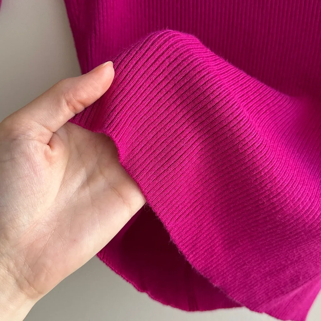 Express Design Studio Fuchsia Keyhole Back Mockneck Sweater, Size XS - Image 11