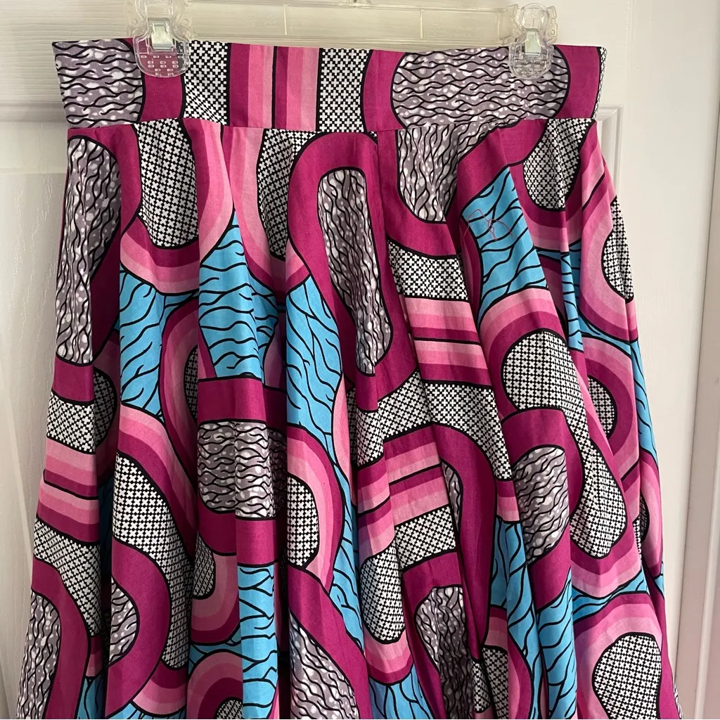 Vibrant Multicolor Women's Skirt handmade retro artsy costume dress up flared Pink Size undefined - Image 3