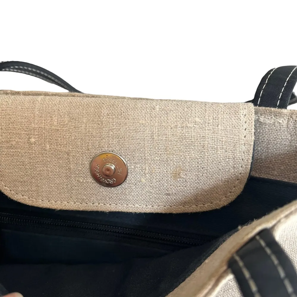 Vintage Kate Spade Linen Shoulder Bag - Image 13