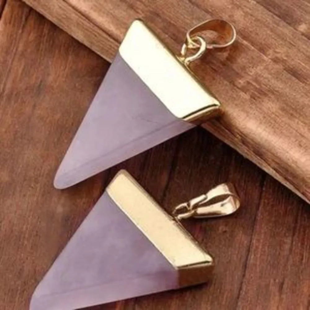 NEW!! Pale Pink Triangle Pendant - Image 2