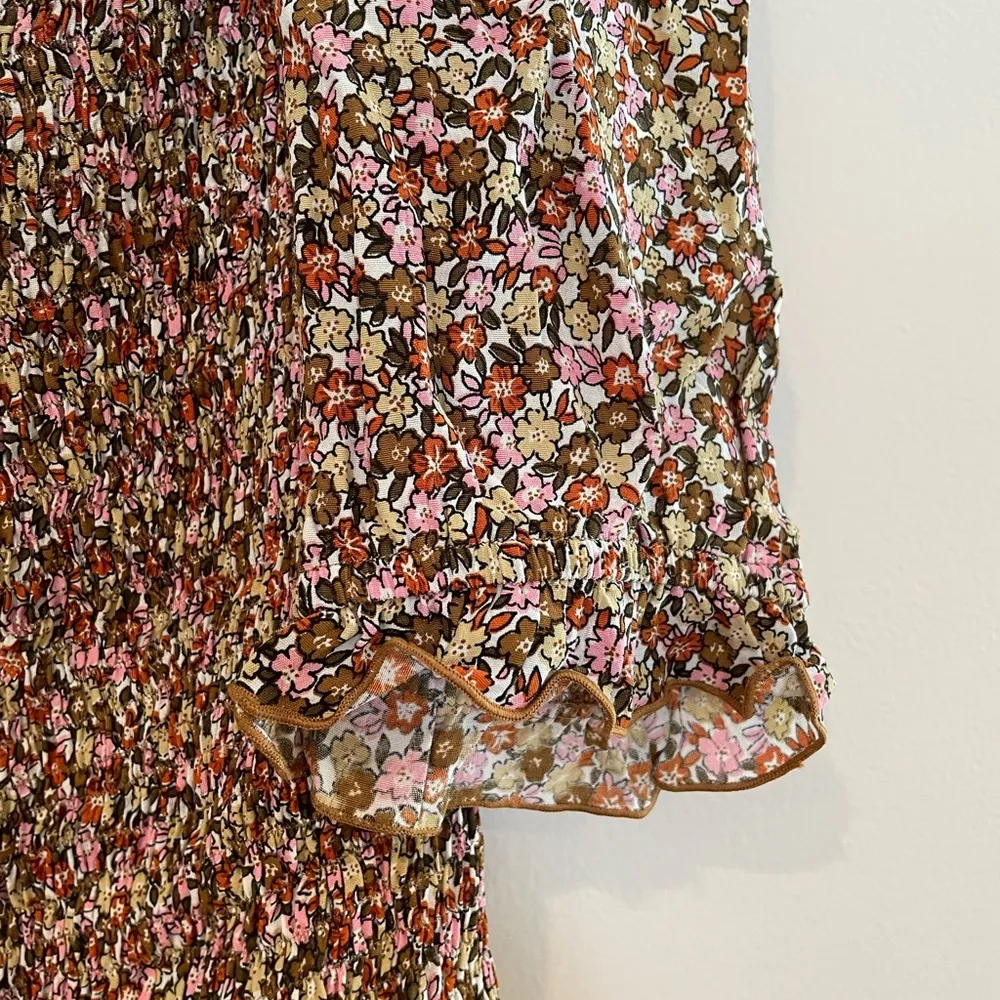 NWT Faithful The Brand Floral Smocked Mini Cottagecore Western Puff Sleeve Dress - Image 8