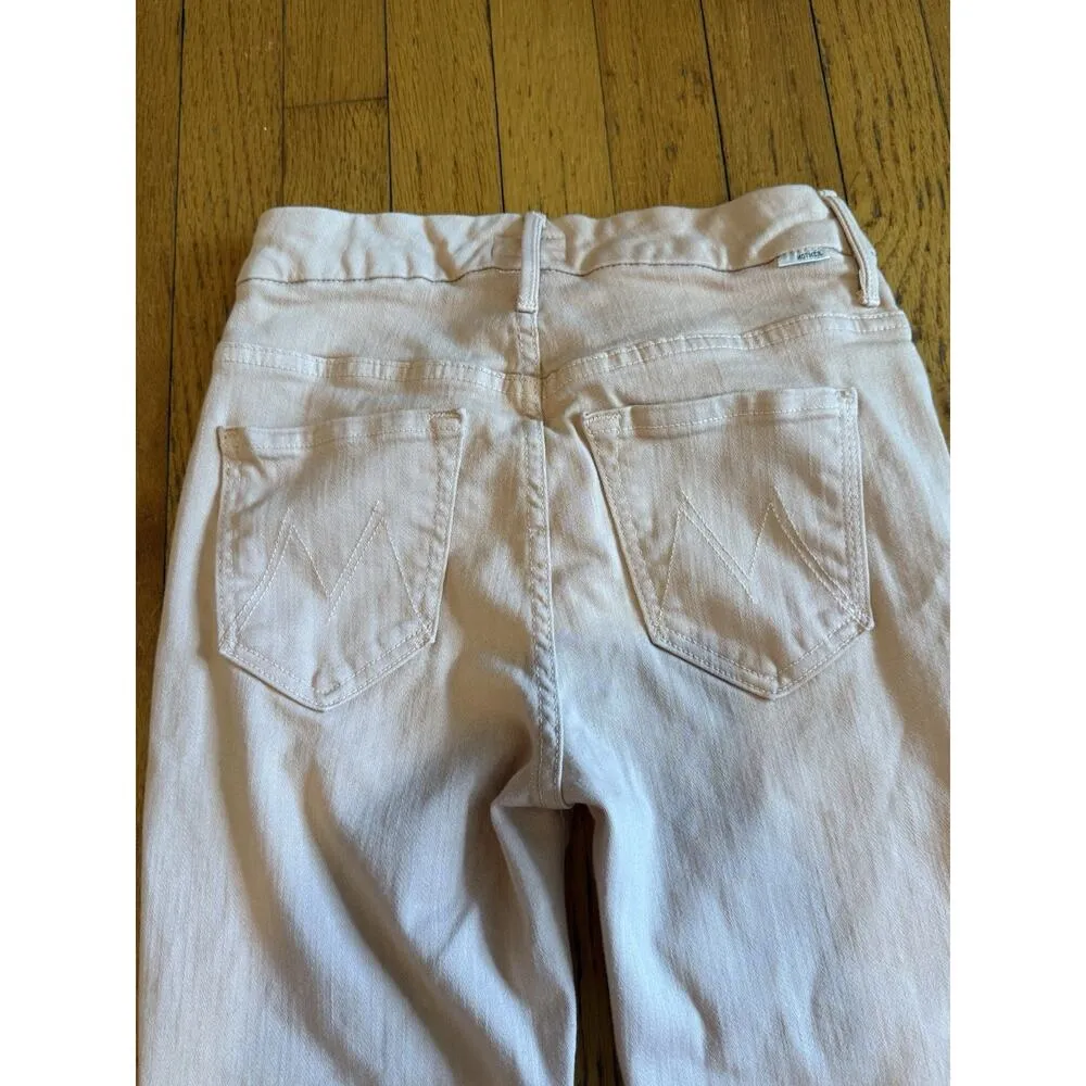 Mother Jeans The Looker Ankle Fray Birds Of Paradise Size 24 Powder Pink - Image 10