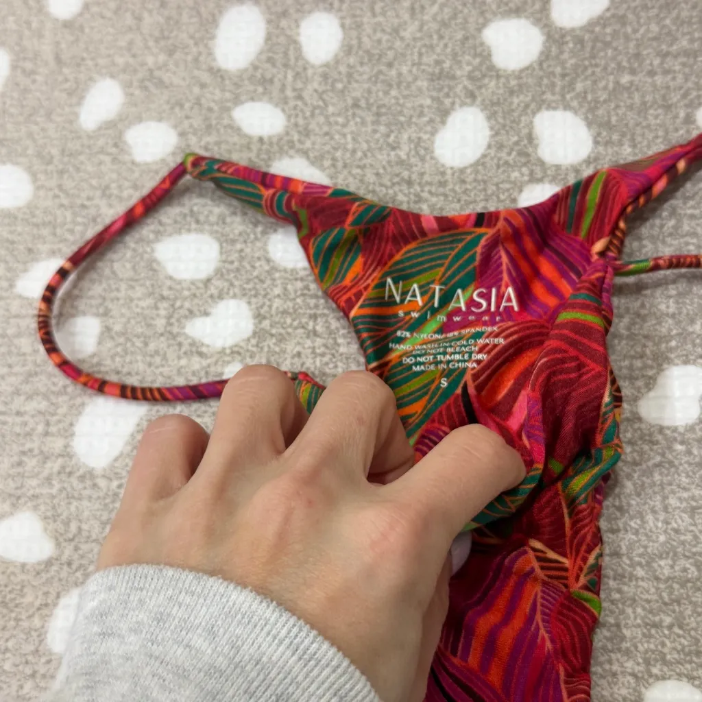 Natasia swimwear bikini set reemi top triangle mastella micro ashlee cheeky Red - Image 3