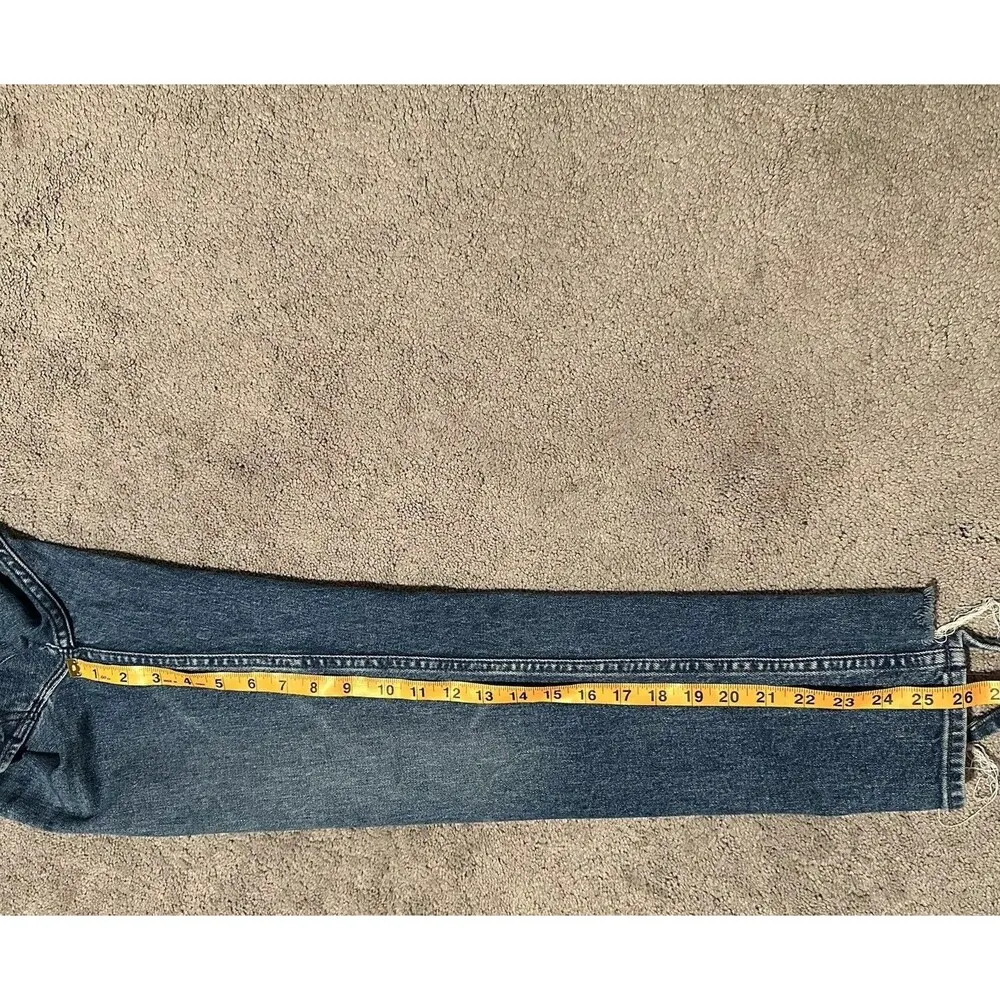 MOTHER Jeans 24 The Tomcat in Completely Over Distressed Straight High Rise Blue - Image 12