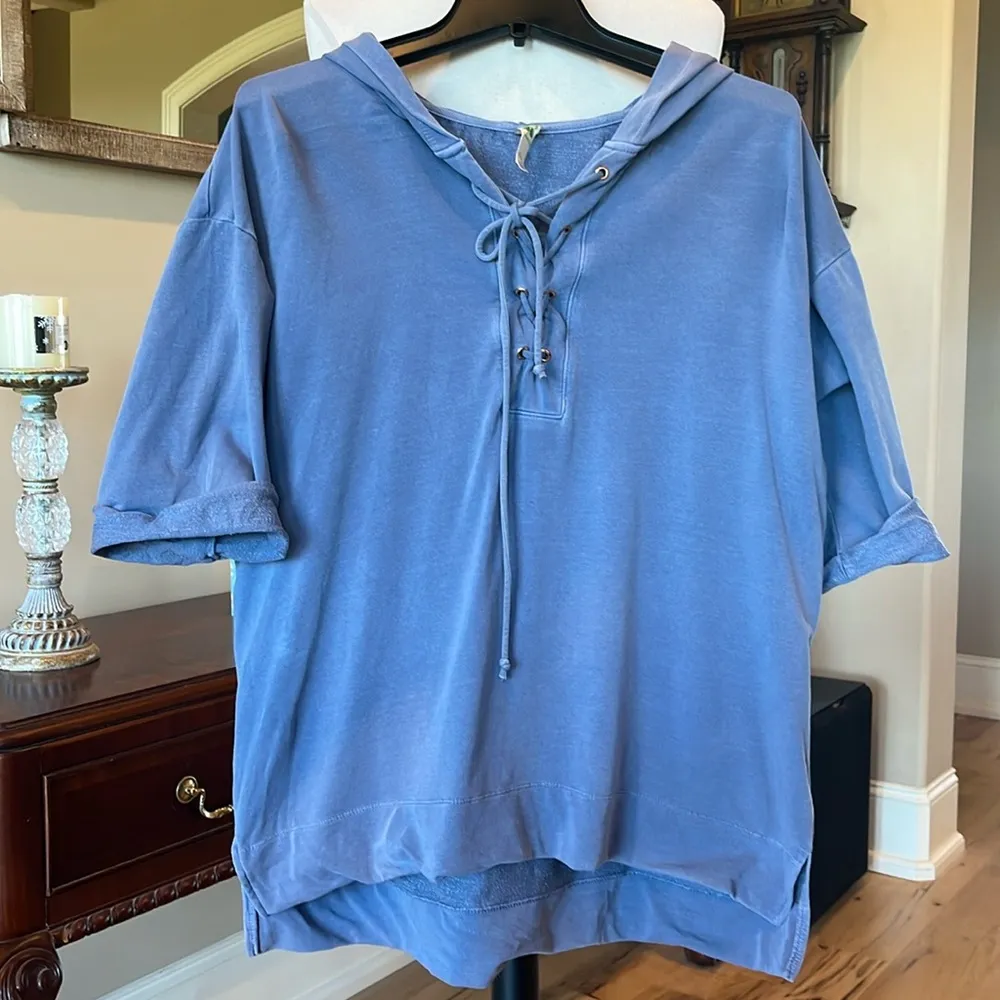 Comfy Blue Cotton Hoodie Size XL - Image 4