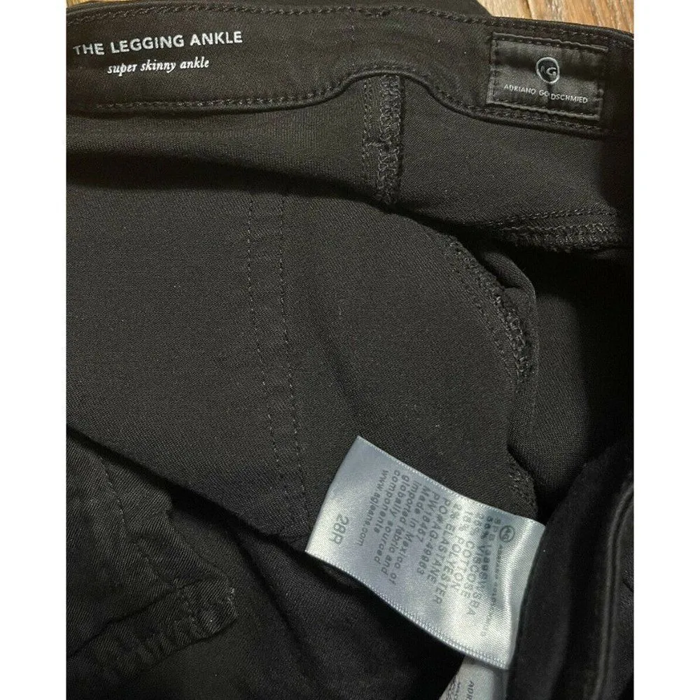 Ag Adriano Goldschmied The Legging Ankle Super Skinny Ankle Black Denim 28 - Image 3