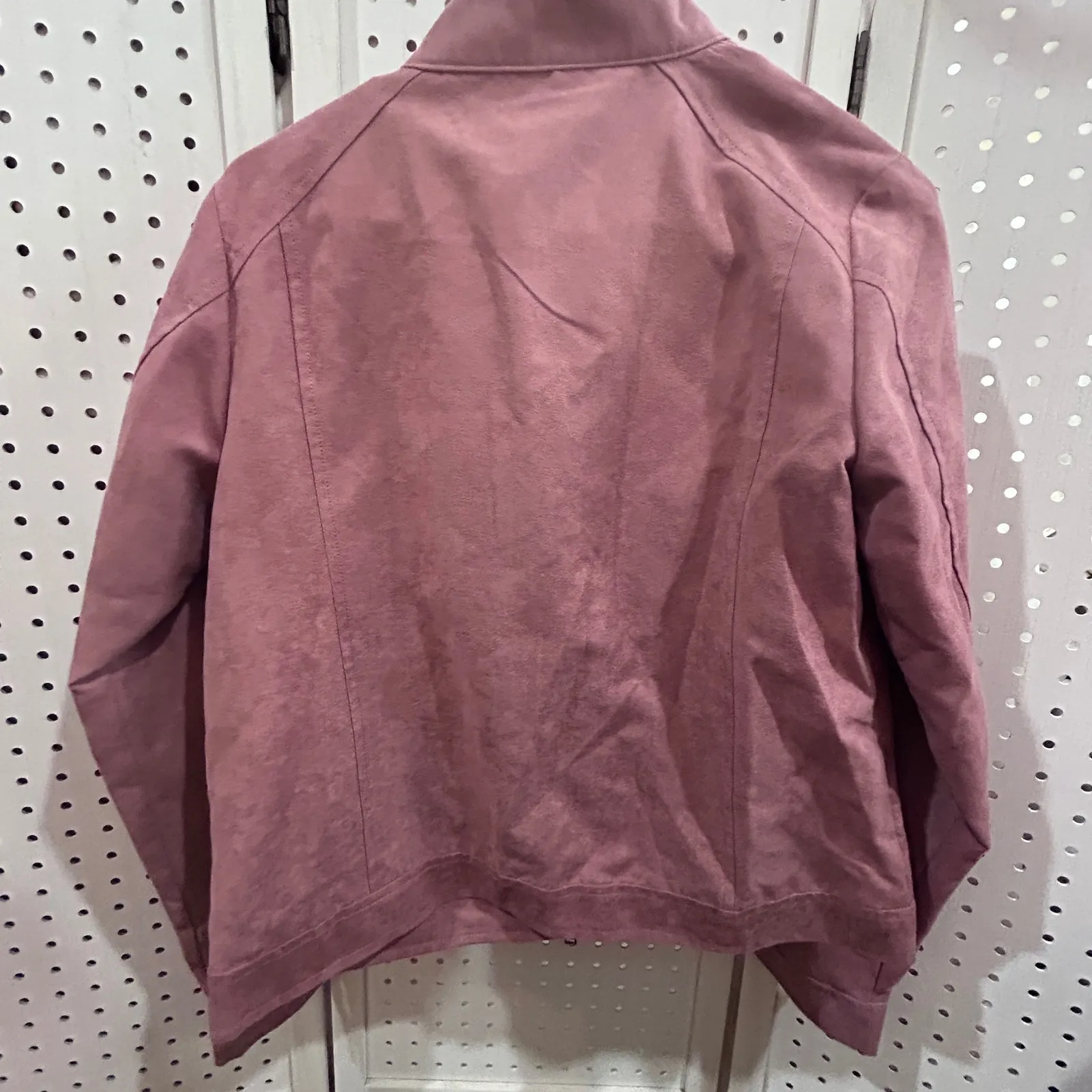 Apt 9 Mauve Pink Faux Suede Moto Jacket Women's Size Small Moto Jacket - Image 6