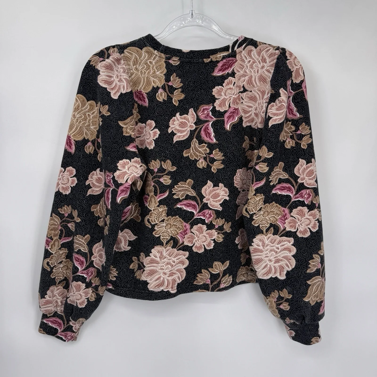 Maison d' Amelie Sweater Womens Medium Black Floral Romantic Cottagecore - Image 7