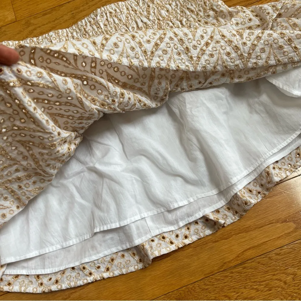 LILLY PULITZER YARA SKIRT SET MERMAID TAIL METALLIC EYELET Sand Bar Cotton Sz 14 - Image 12