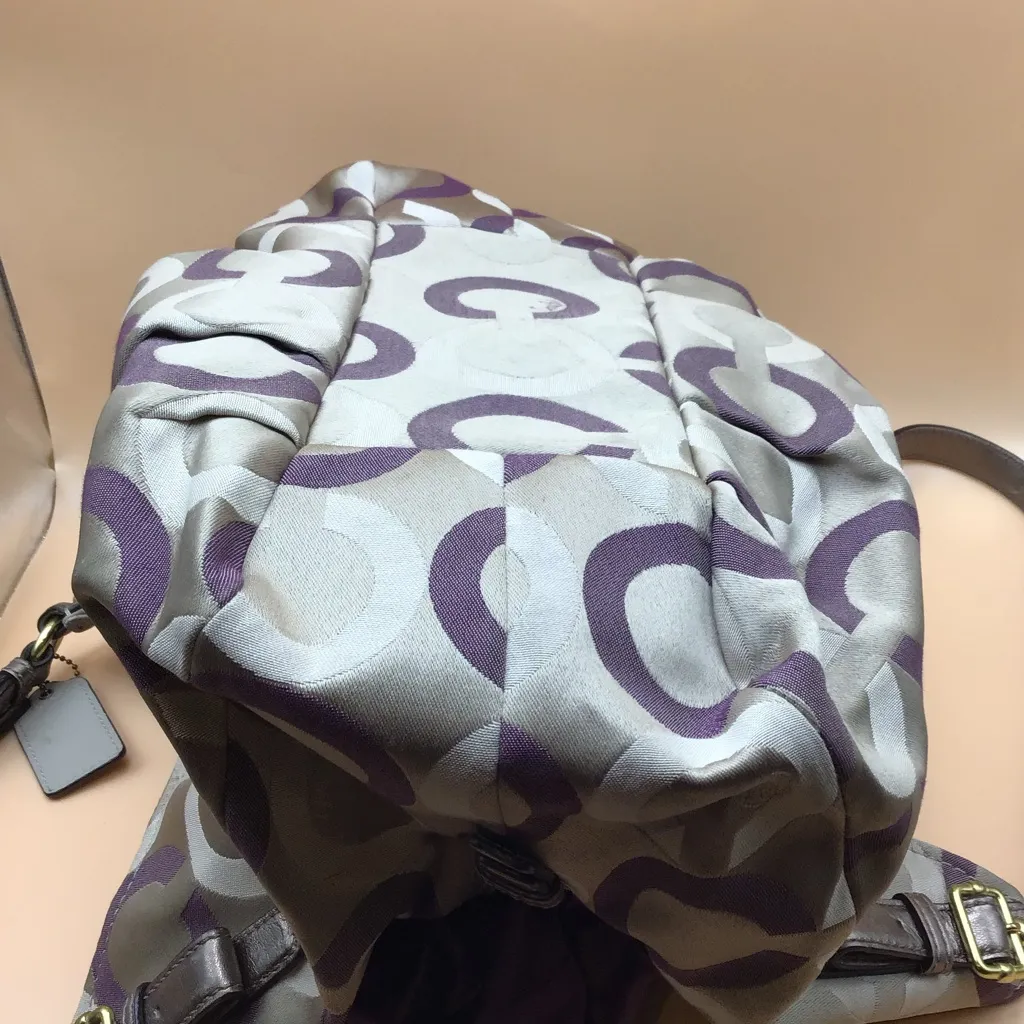Coach Madison Maggie Lexy large hand bag 3 large pockets in purple and silver - Image 6