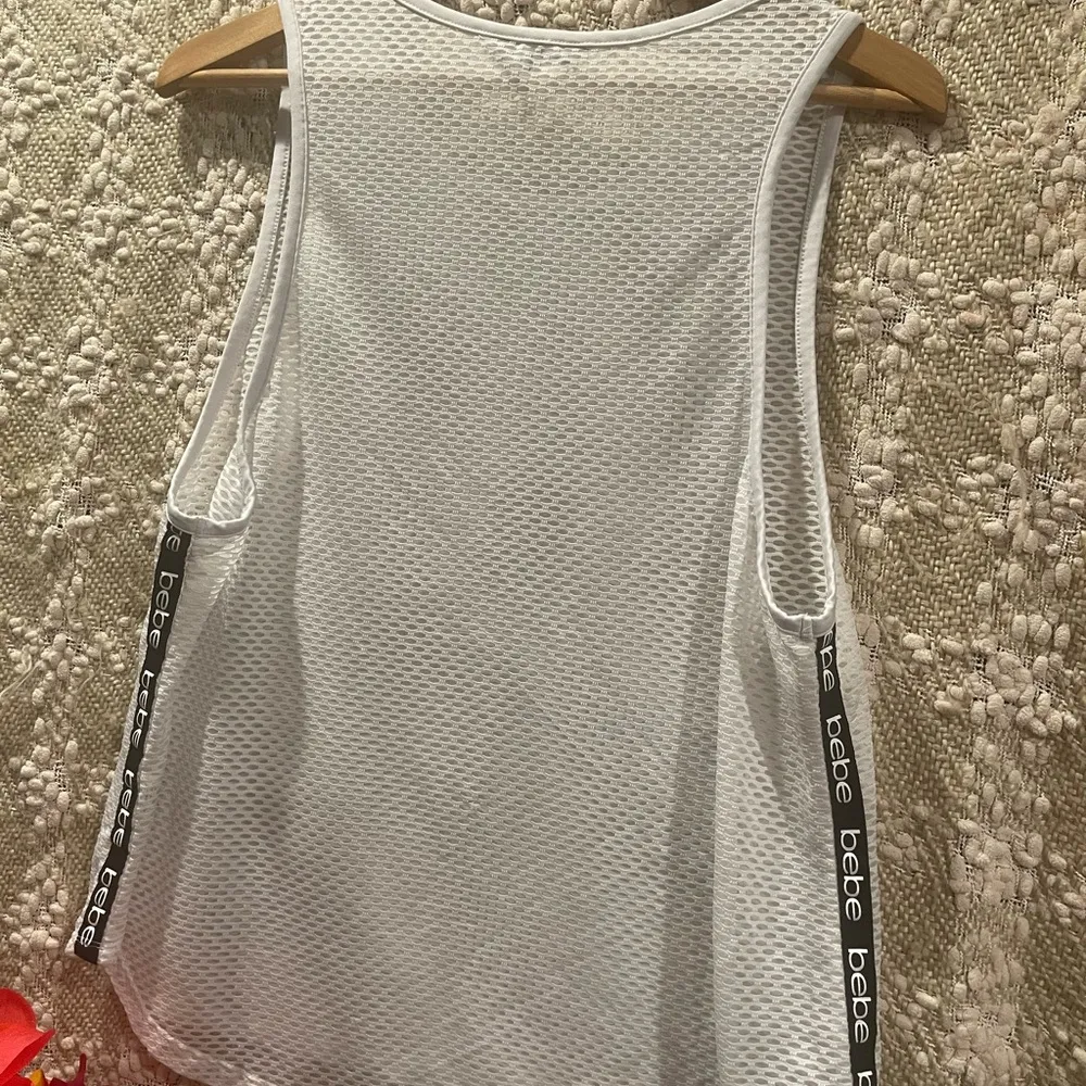 BEBE SPORT Women's Solid Mesh Tank Top, Size XL - Image 4