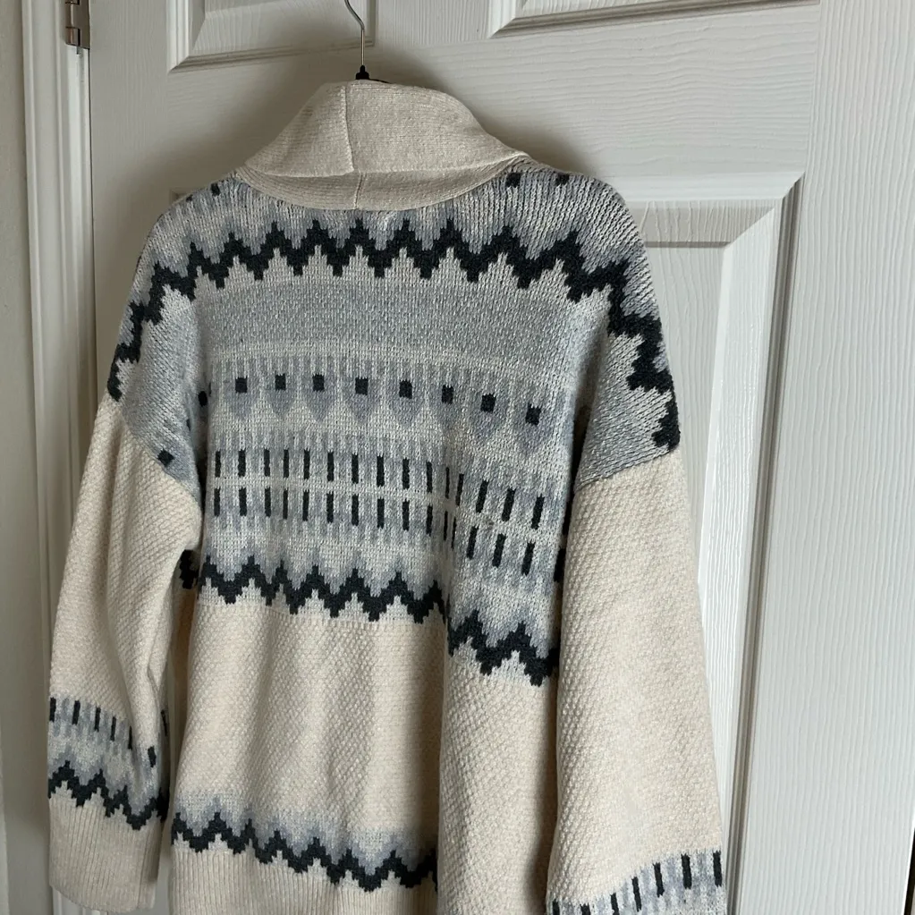 NWT FRYE Women's Oatmeal Heather Combo Cardigan size Large - Image 8