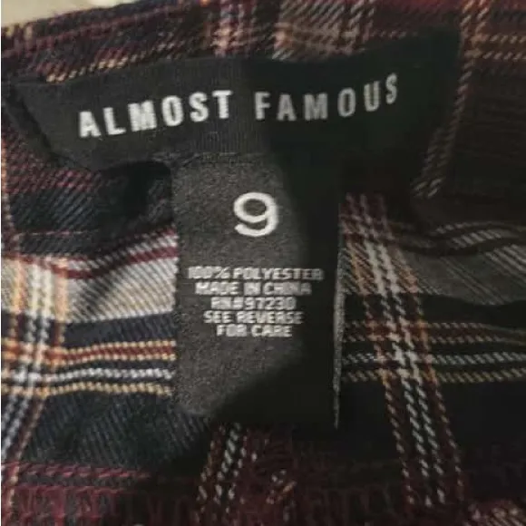 Almost Famous Black and White Plaid Flare Pants - Image 6