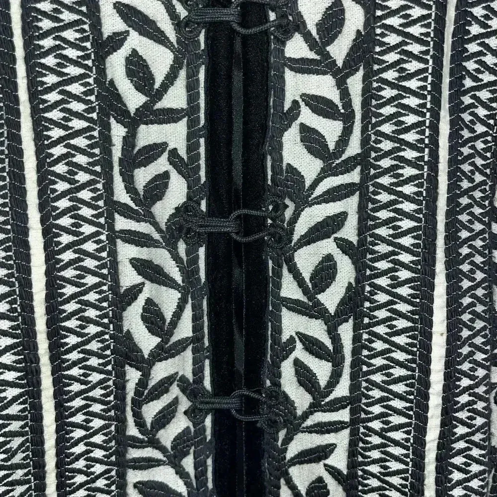 Wallis Women’s‎ Black White Sophisticated Chic Lined Embroidered Jacket 12 - Image 4