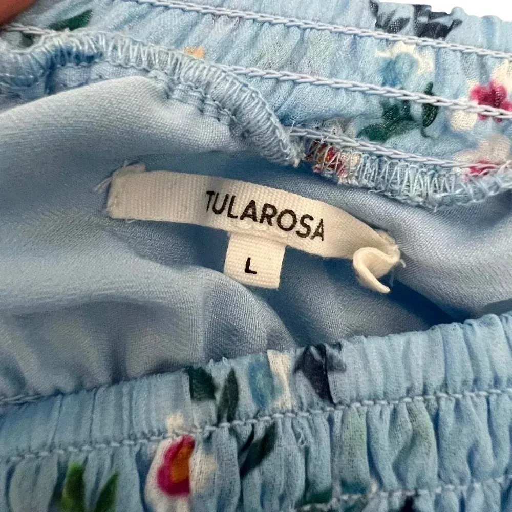 Tularosa Rosie Top Cropped Blouse Carolina Blue Floral Coastal Tropical size L - Image 10