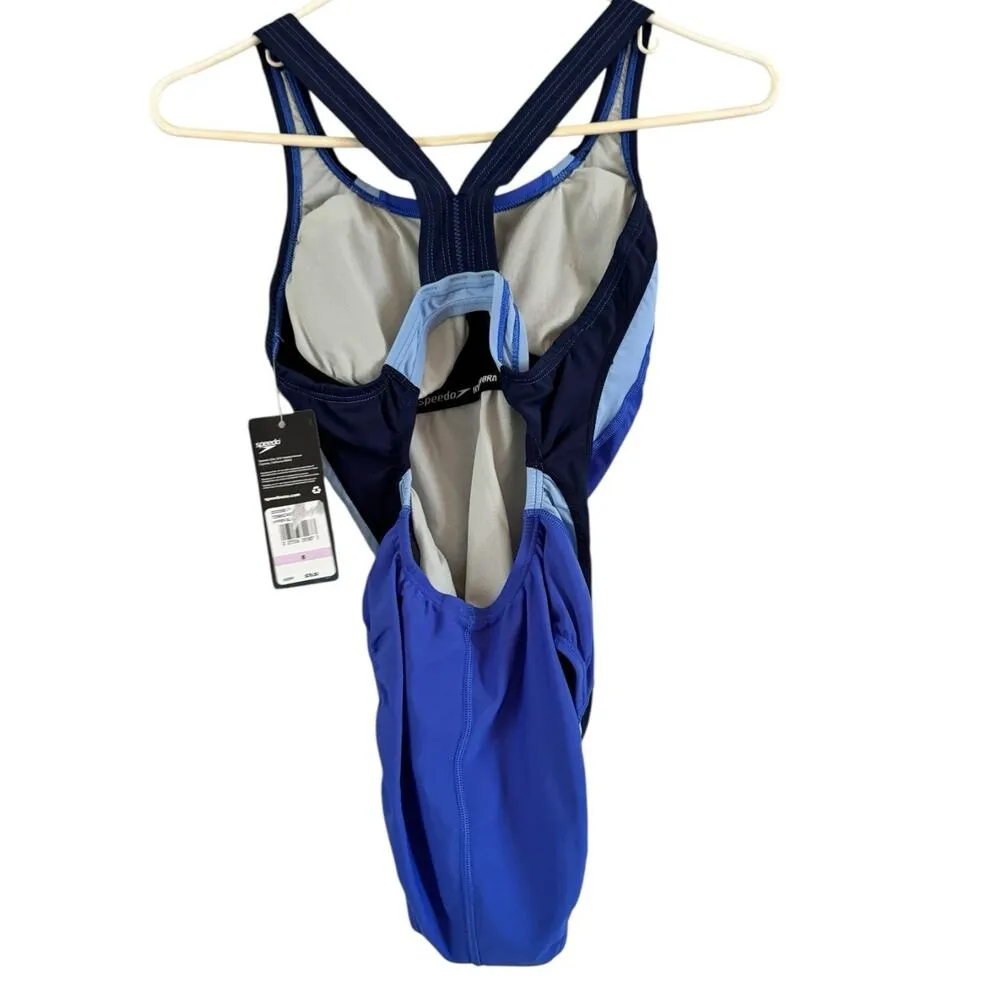 NWT Speedo Quantum Fusion Splice One Piece Swimsuit Hyper Blue Women’s Sz 6 - Image 3