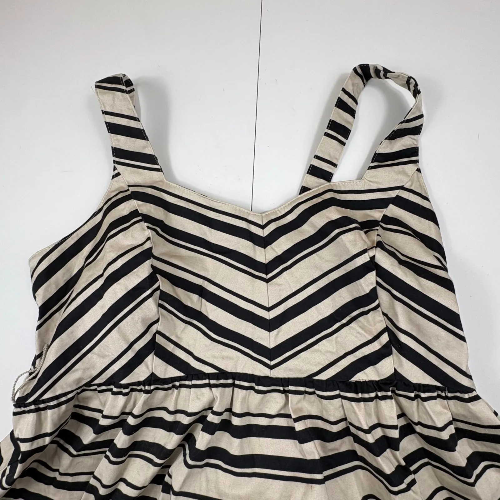 Motherhood Maternity Stripe Fit & Flare Dress‎ Women's M Sleeveless Black White - Image 3