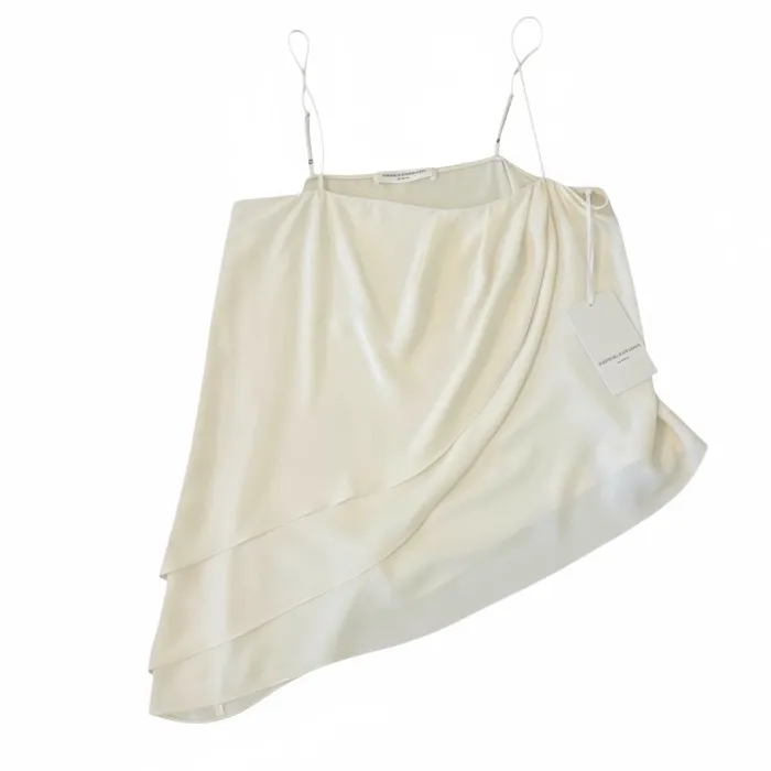 Amanda Uprichard Cream Asymmetrical Top Cami Tank Size Medium NWT - Image 2