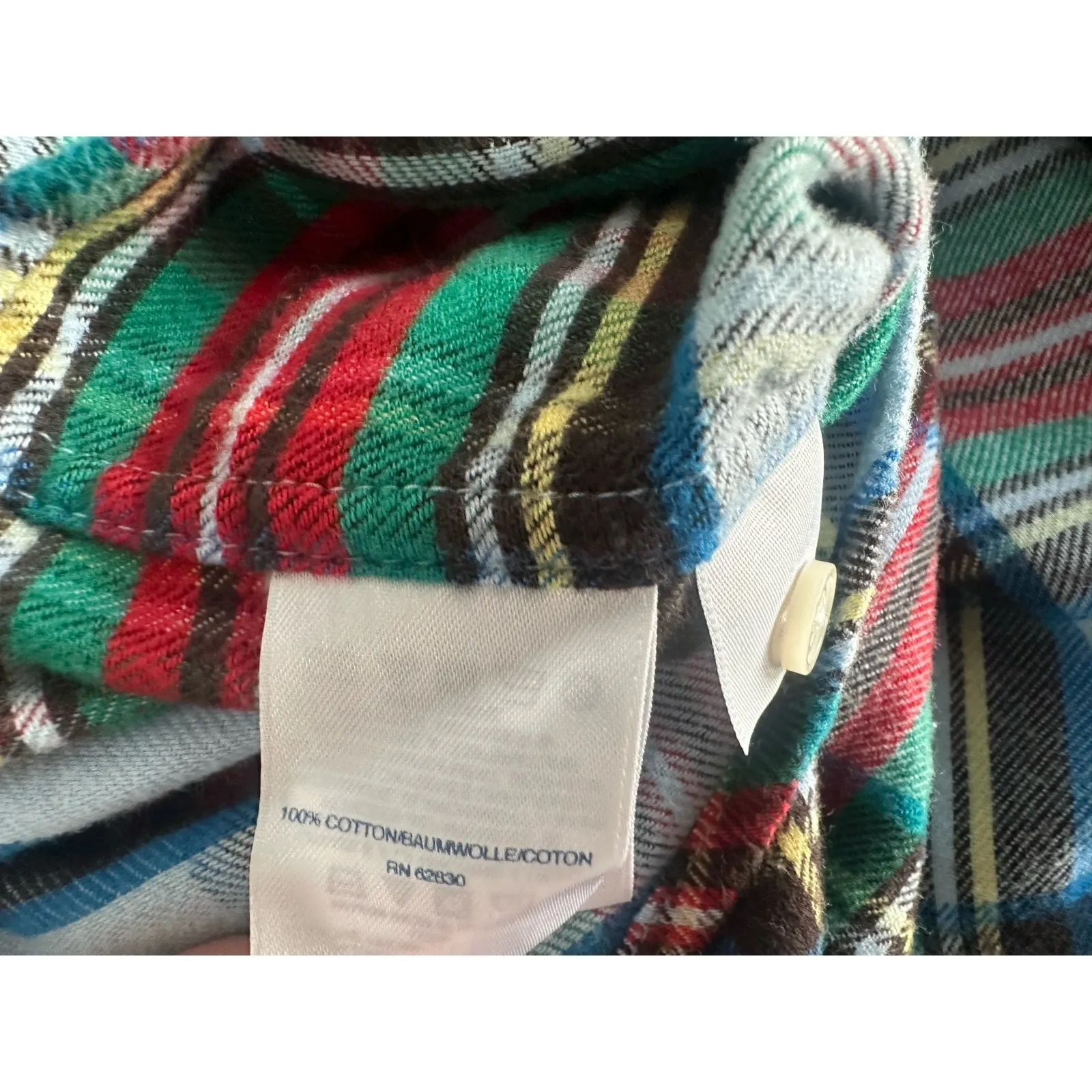 Lands' End Blue Plaid Flannel Shirt, Sz: 18T Christmas Winter (b49) - Image 5
