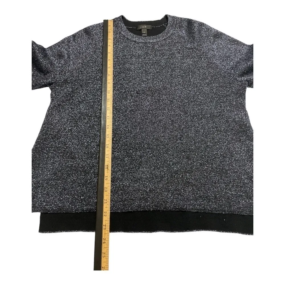 J.Crew Metallic Knit Long Sleeve Sweater Size Small Gray Navy Shimmer Crewneck - Image 11
