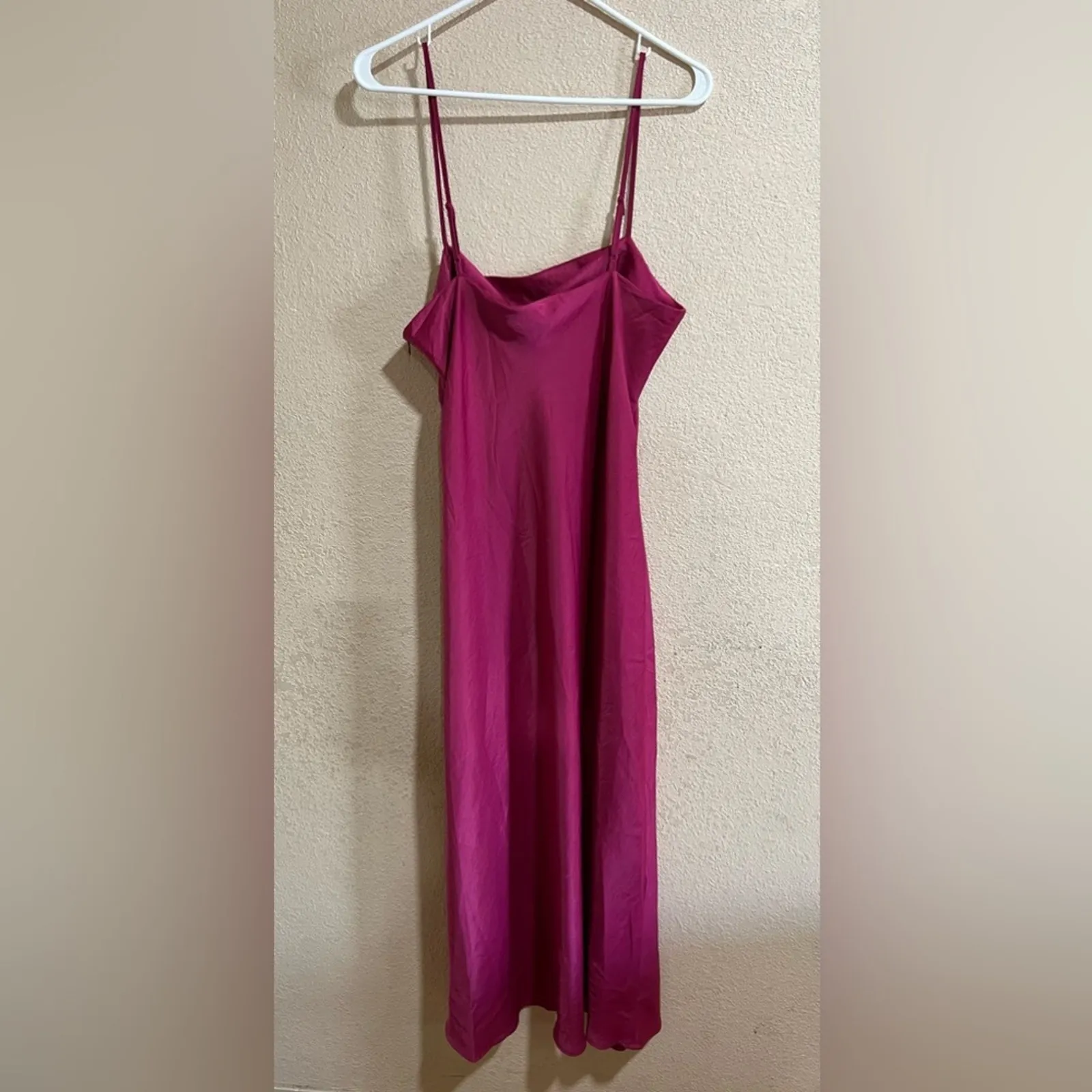 House of Harlow 1960 bright pink slip satin midi dress XL NEW - Image 2