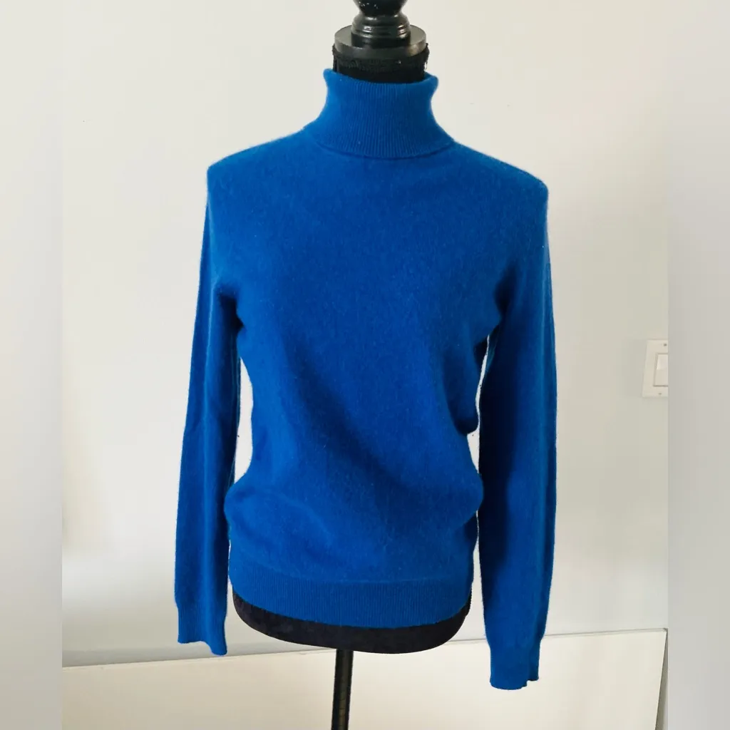 Nice CASHMERE turtleneck sweater💙💙💙 Blue Size M - Image 3