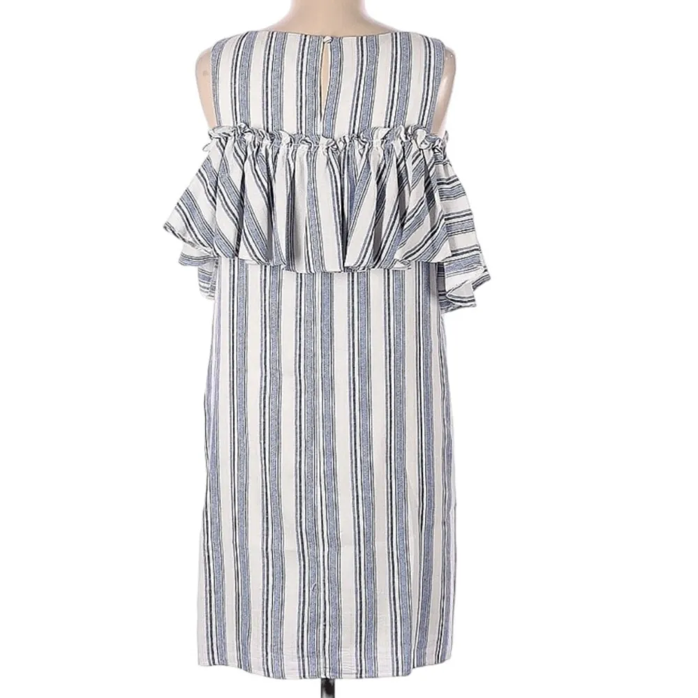 Gianni Bini Mia Striped Ruffle Off Shoulder Cotton Blend Dress Size XS NWT - Image 4