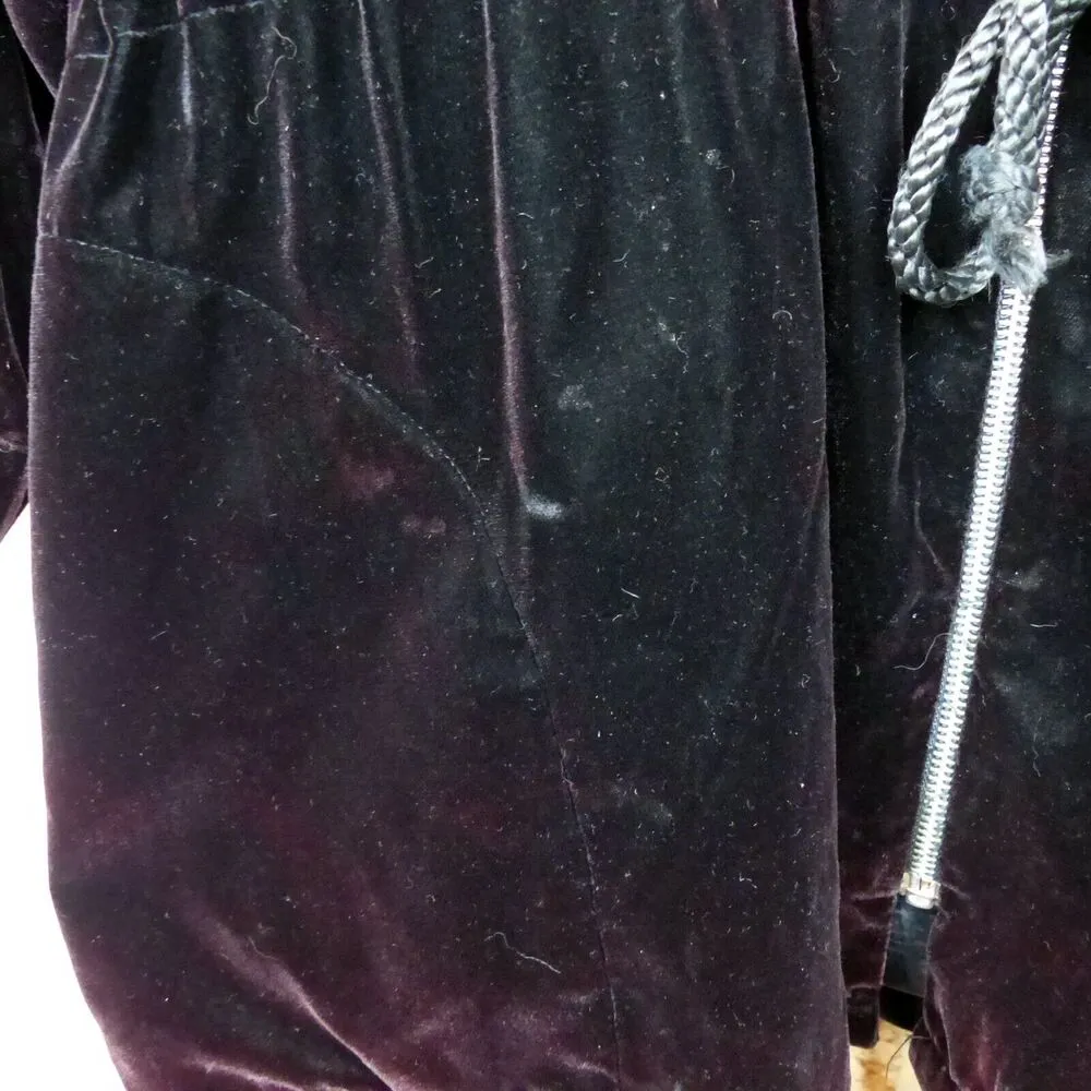 LA De DA Velvet Cinch Waist Jacket Women M Red Relaxed Zip Whimsigoth Fairy Size M - Image 7