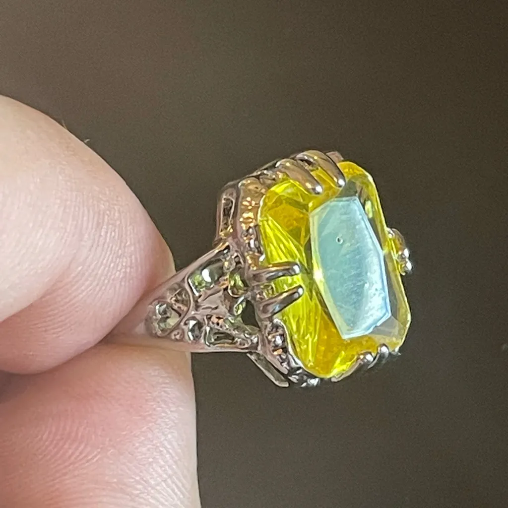Yellow citrine S925 silver ring Size 10 - Image 7