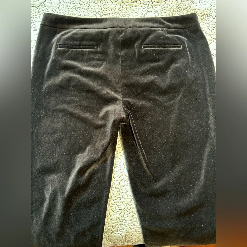 BROOKS BROTHERS 346 Natalie Fit Women’s Black Velvet Straight Leg Slacks Sz 8 - Image 7