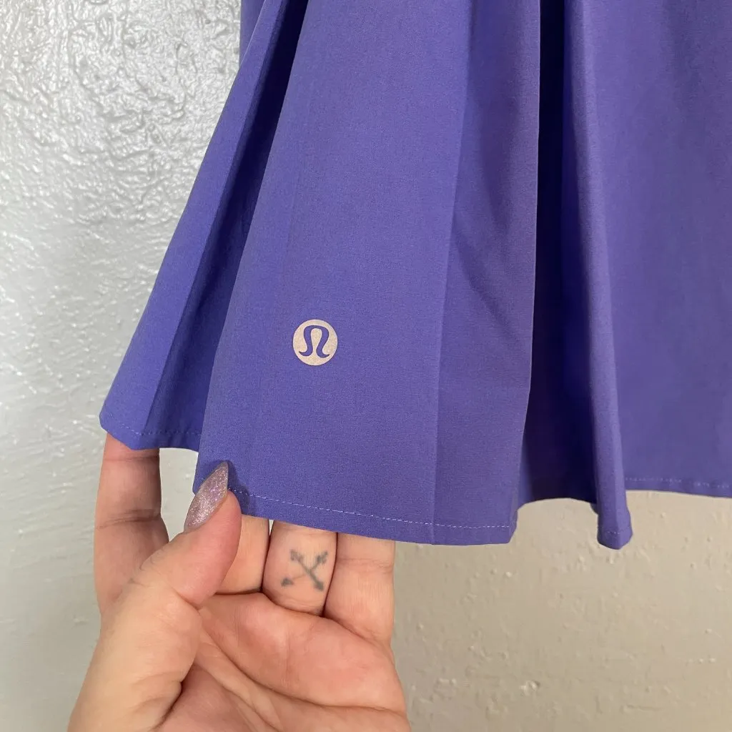 Lululemon Women 8 Charged Indigo Purple Side Pleat High Rise Tennis Skirt Lined - Image 6