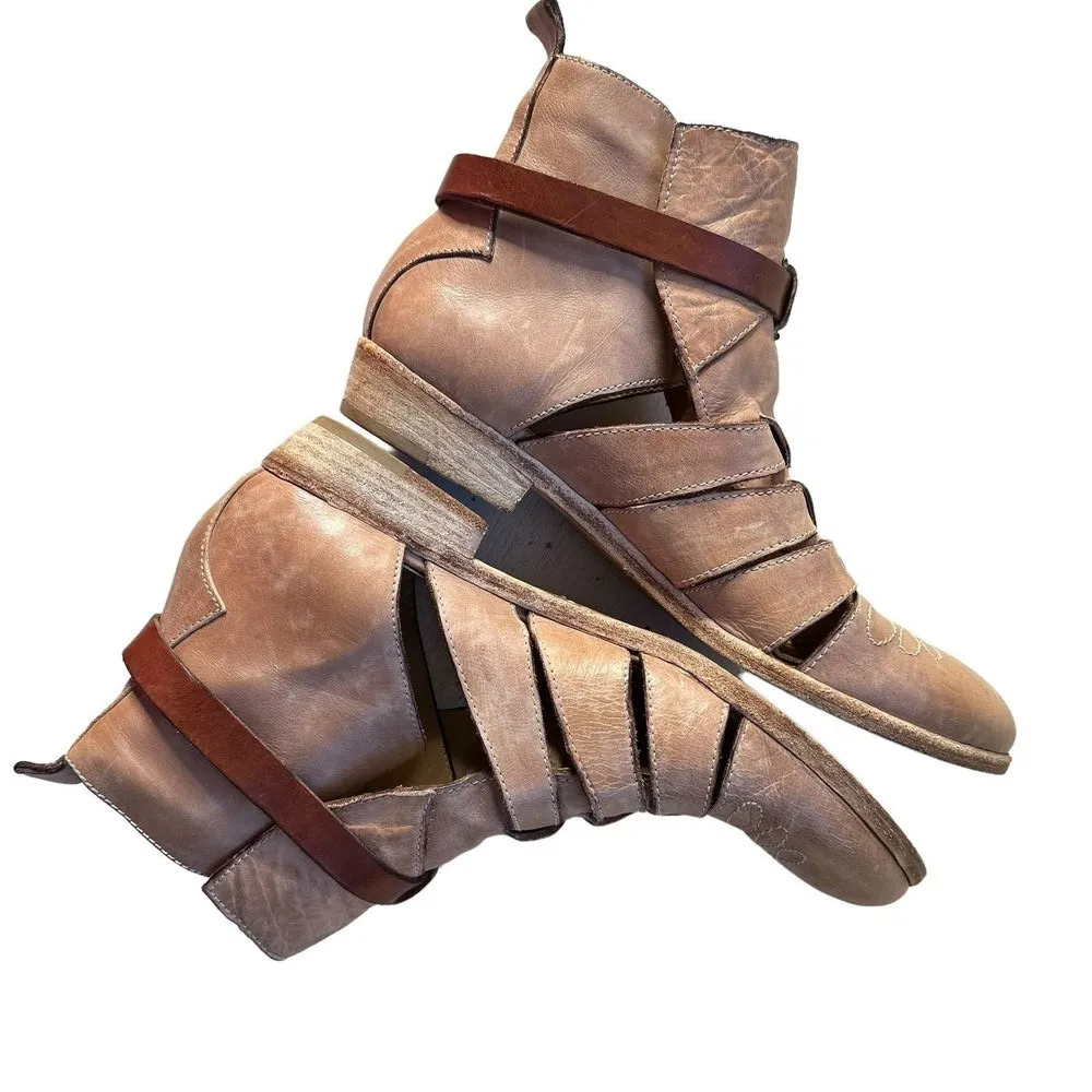 STEVEN By Steve Madden Cut Out Ankle Boots Distressed‎ leather Women's Size 38 - Image 11