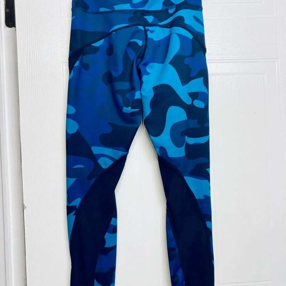 ZYIA Light n Tight‎ Navy Blue Camo Mesh High Rise 7/8 Leggings Size 4 - Image 4